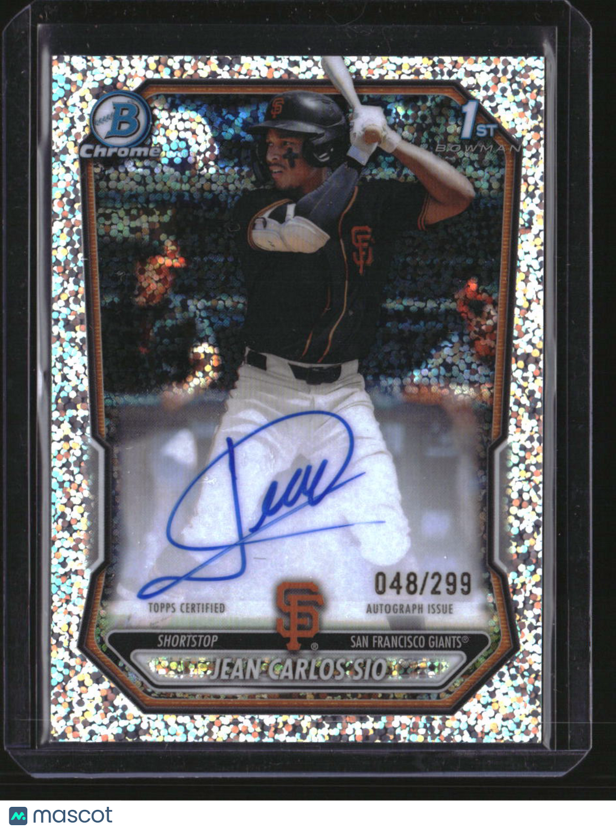 2026 Bowman Jean Carlos Sio Chrome Prospect Autographs Speckle Refractors #/299