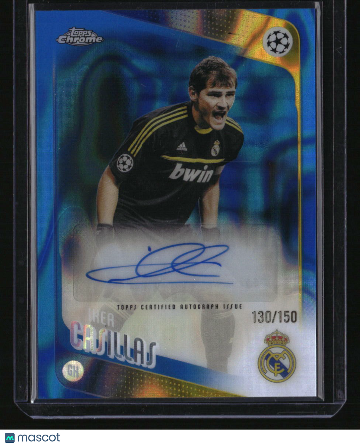 2025-26 Topps Chrome UEFA Club Competitions Iker Casillas Auto Blue Lava #/150