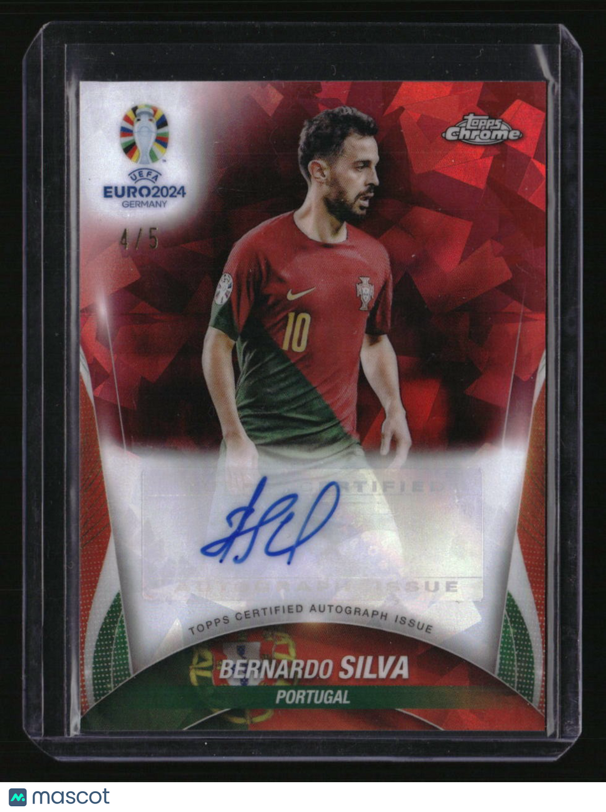 2024 Topps Chrome Sapphire Edition UEFA EURO Bernardo Silva Chrome Auto Red #/5