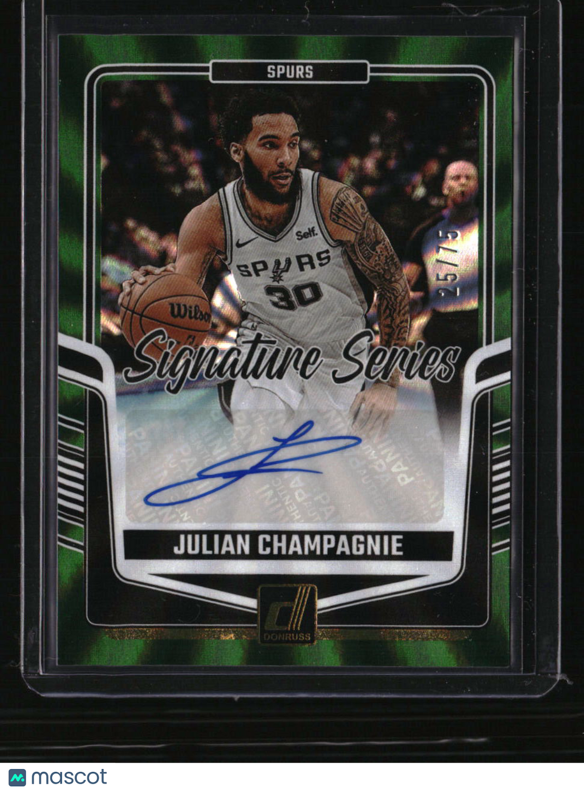 2024-25 Donruss Julian Champagnie Signature Series Holo Green Laser #/75