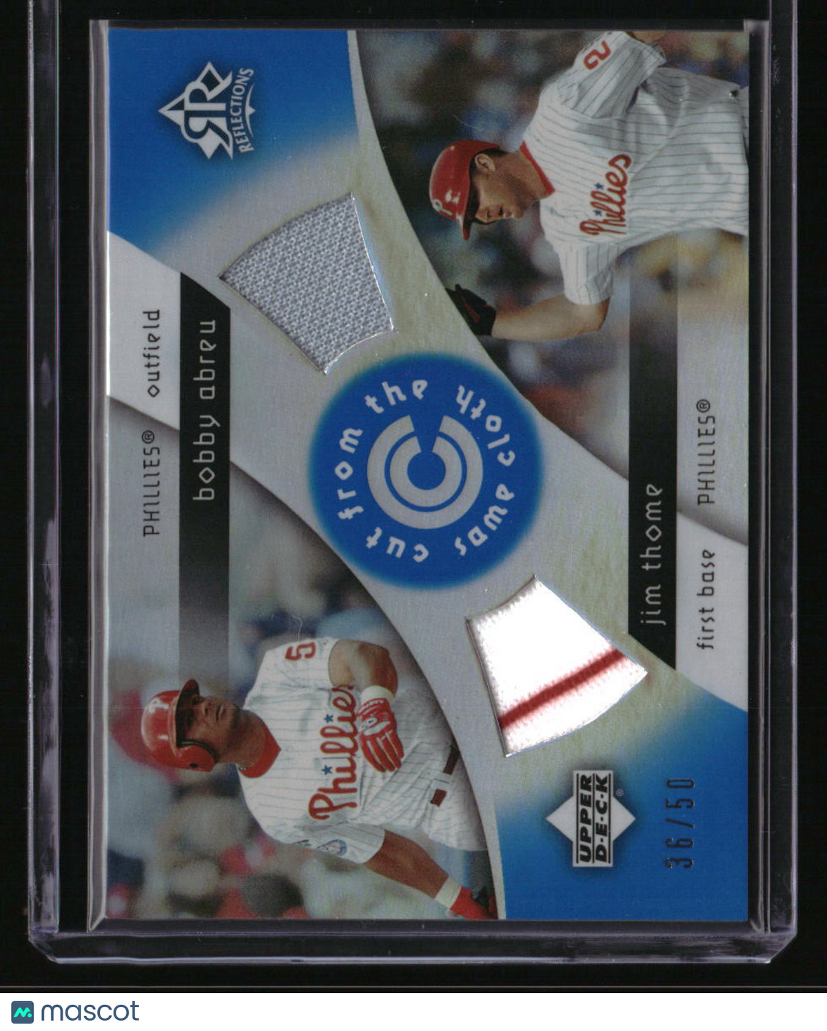 2005 Reflections Bobby Abreu / Jim Thome Cut From the Same Cloth Blue #/50