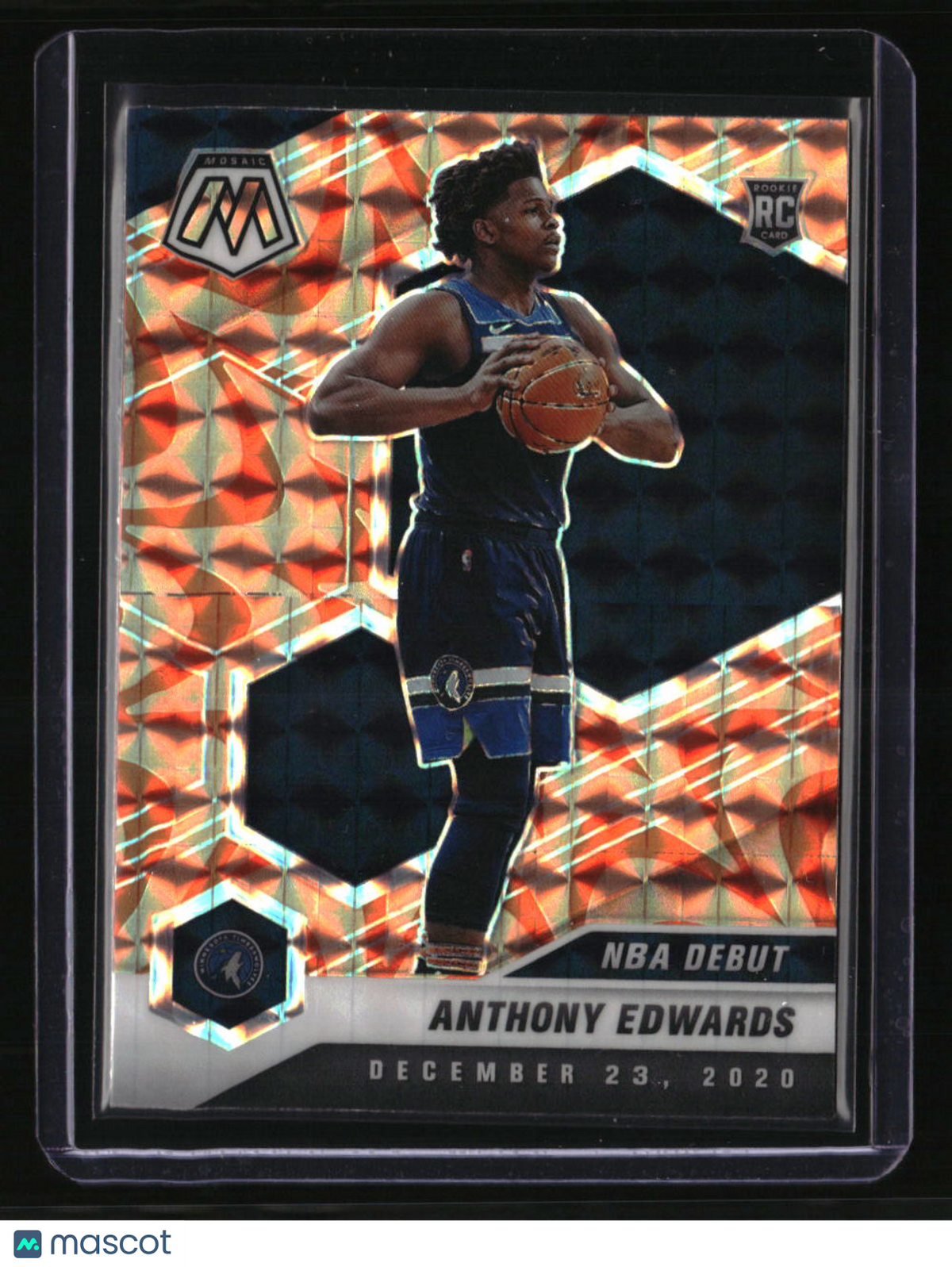 2020-21 Panini Mosaic Anthony Edwards Mosaic Reactive Orange