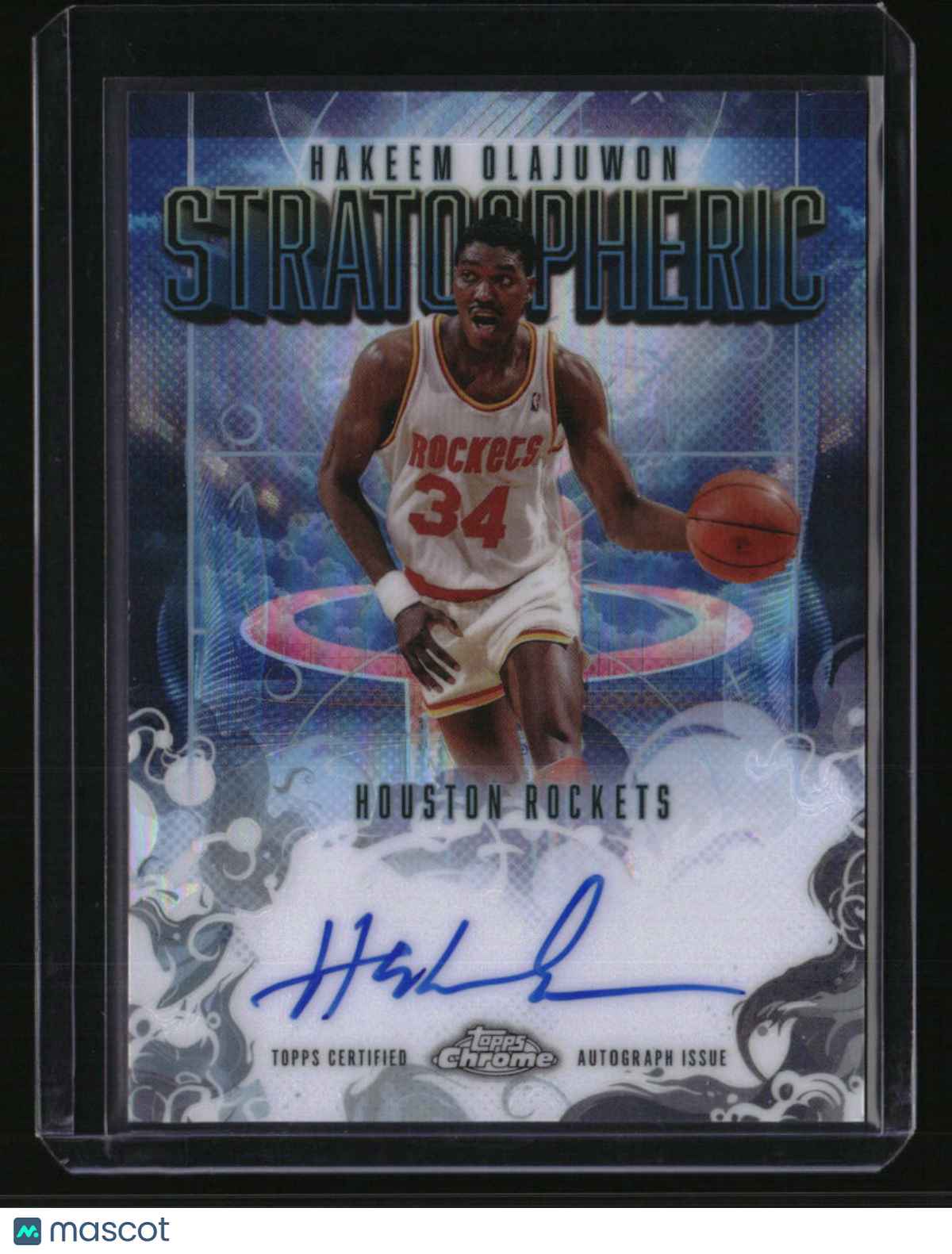 2025-26 Topps Chrome Hakeem Olajuwon Stratospheric Signatures Refractors