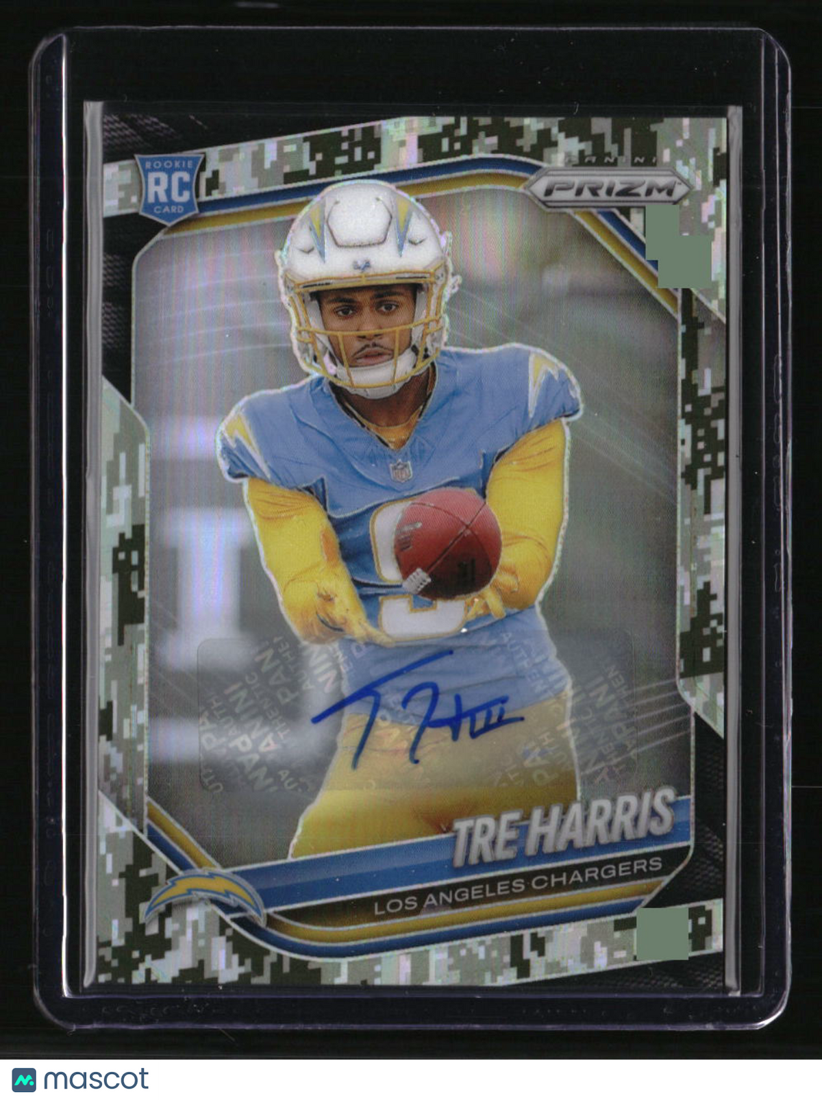 2025 Panini Prizm Tre Harris Prizm Rookie Autographs Camo #/25