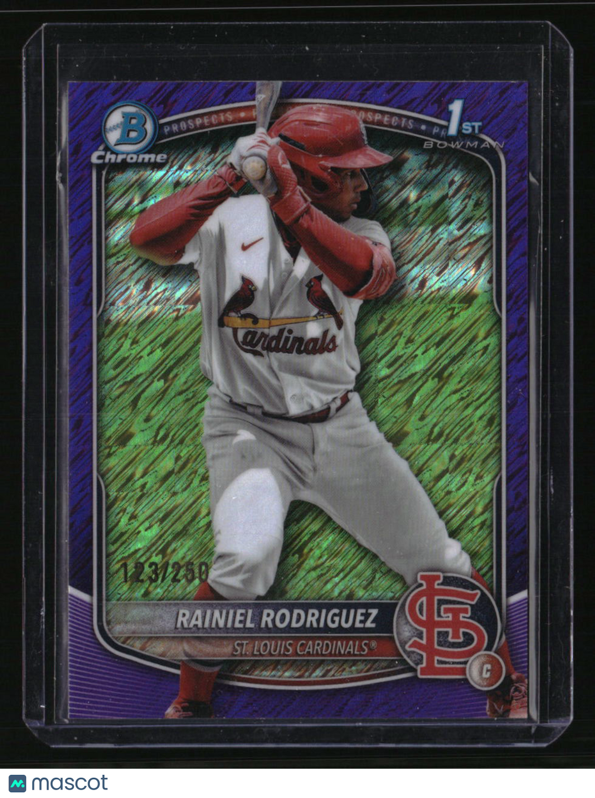 2025 Bowman Chrome Rainiel Rodriguez Prospects Purple Shimmer #/250