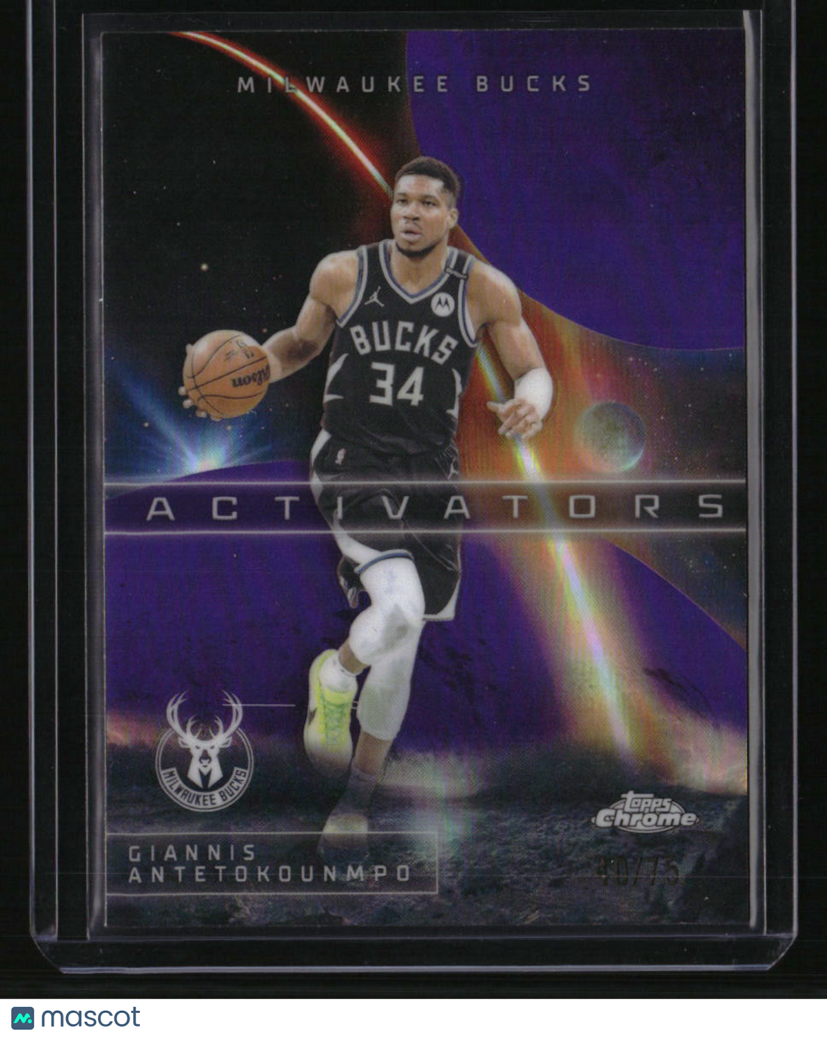 2025-26 Topps Chrome Giannis Antetokounmpo Activators Purple Refractor #/75
