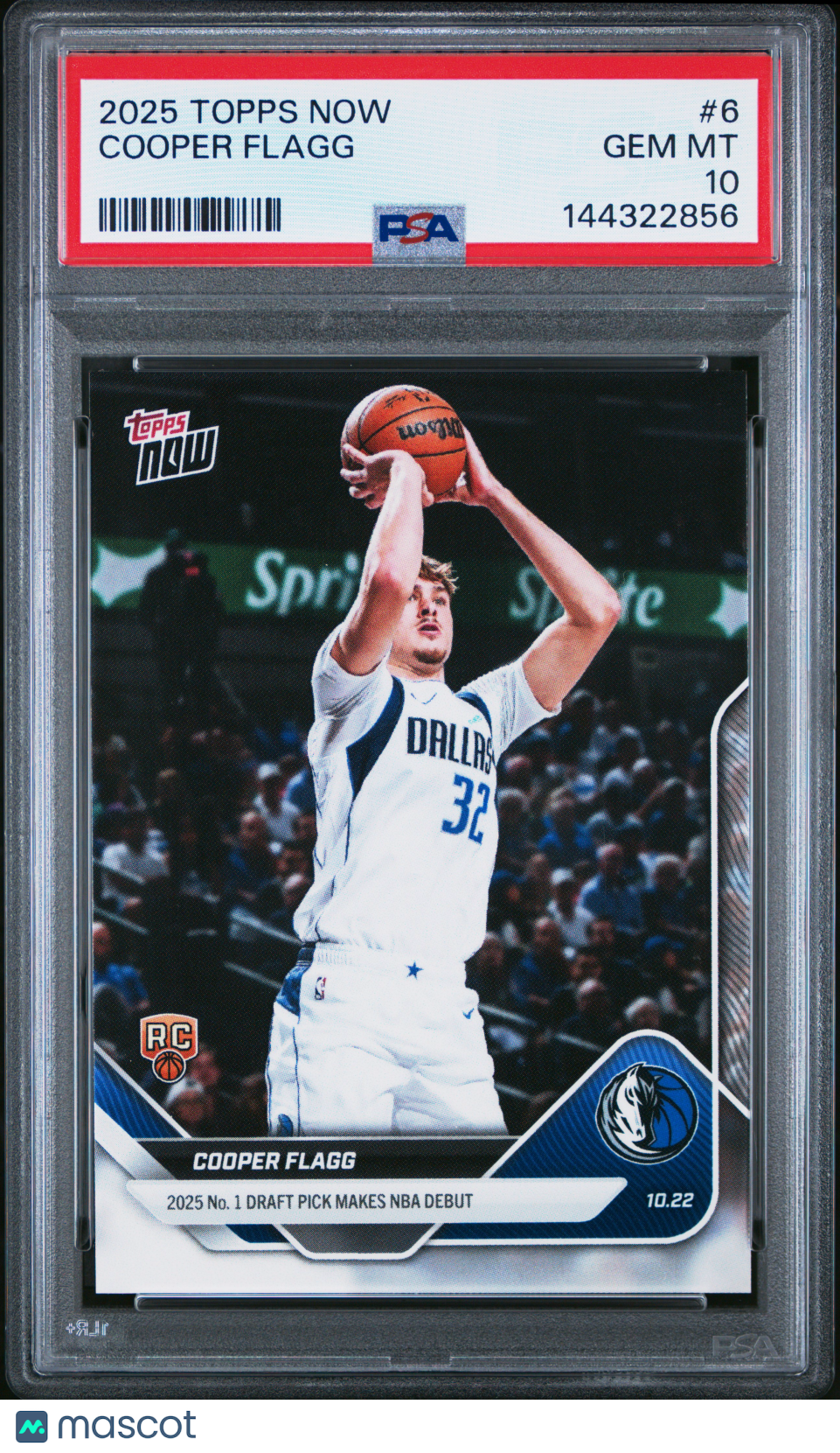 2025 Topps Now Cooper Flagg PSA 10