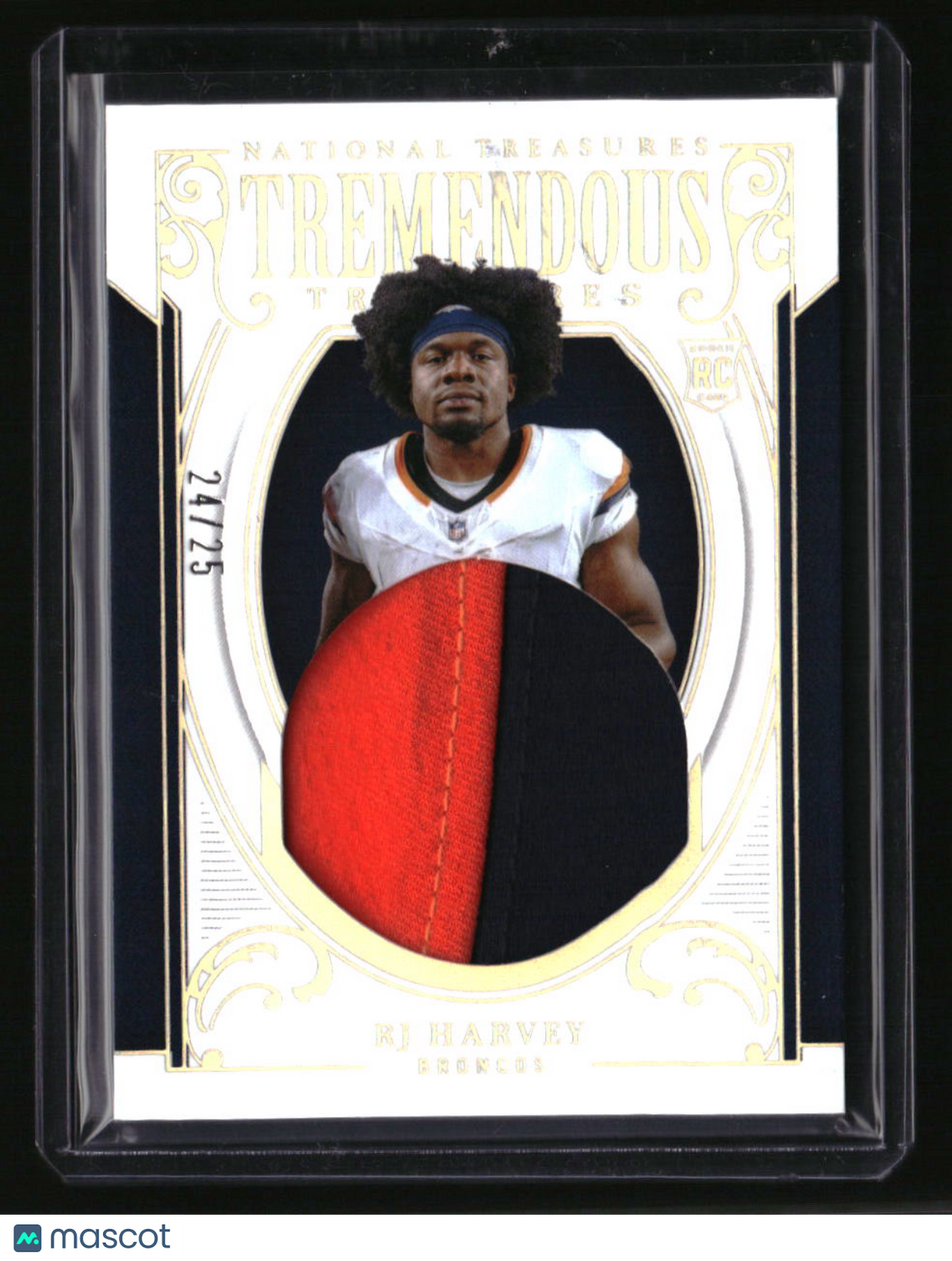 2025 Panini National Treasures RJ Harvey Tremendous Treasures Holo Silver #/25