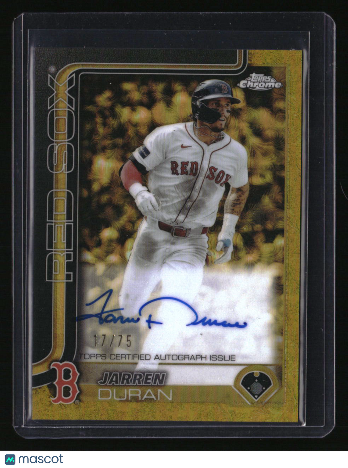 2025 Topps Gilded Collection Jarren Duran Autographs Yellow/Gold #/75