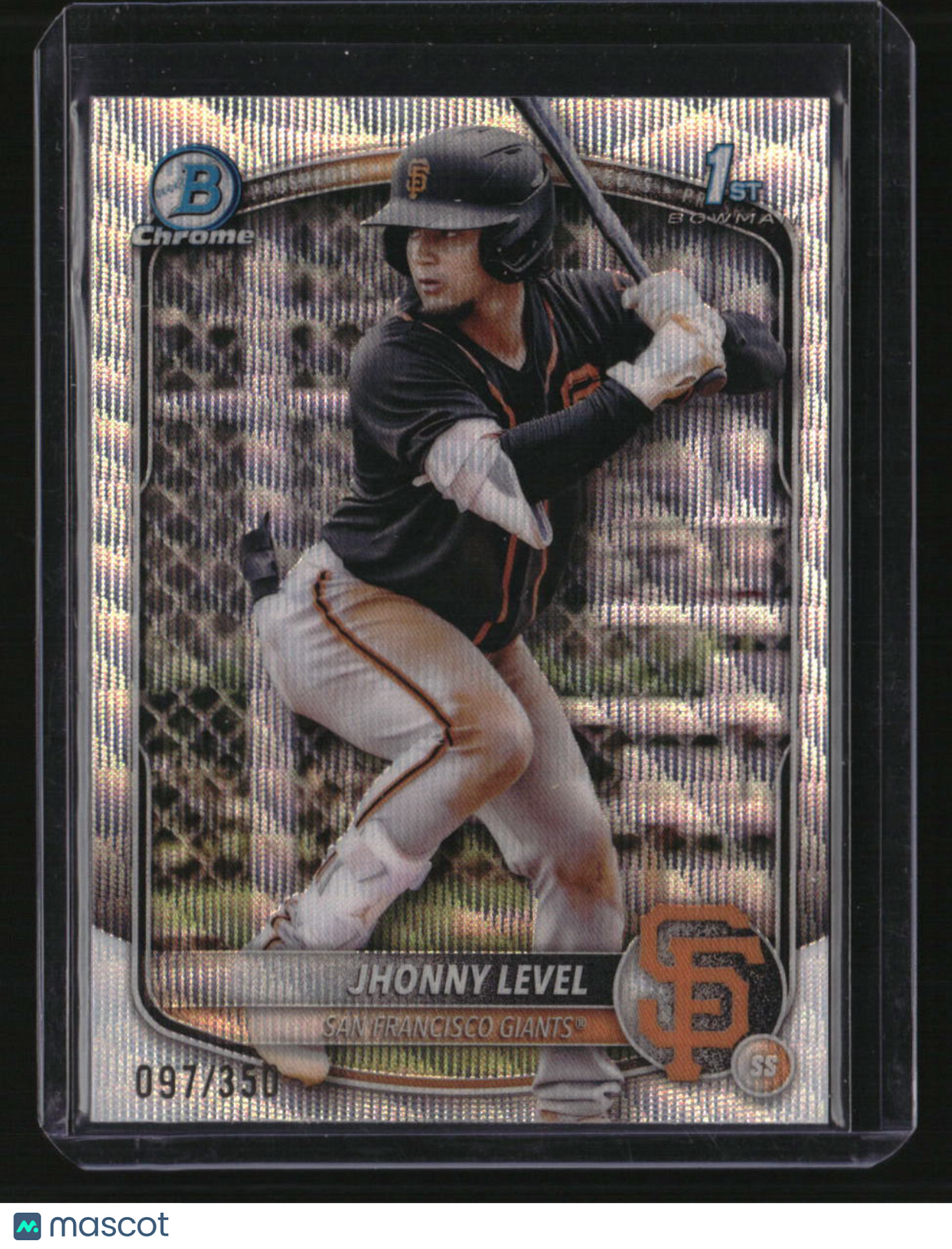 2025 Bowman Jhonny Level Chrome Prospects Wave Refractor #/350