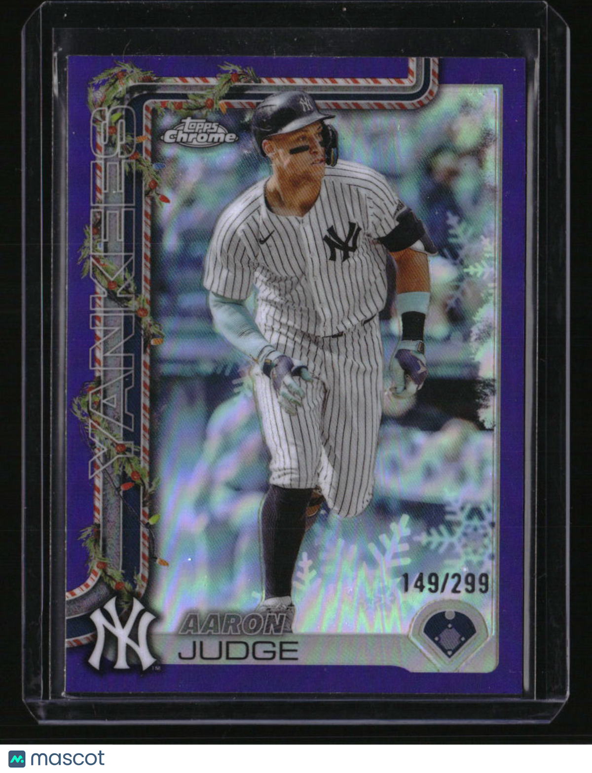 2025 Topps Holiday Aaron Judge Chrome Purple Refractors #/299