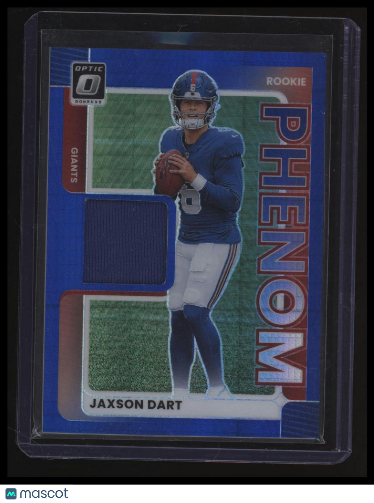2025 Donruss Optic Jaxson Dart Rookie Phenoms Blue Hyper