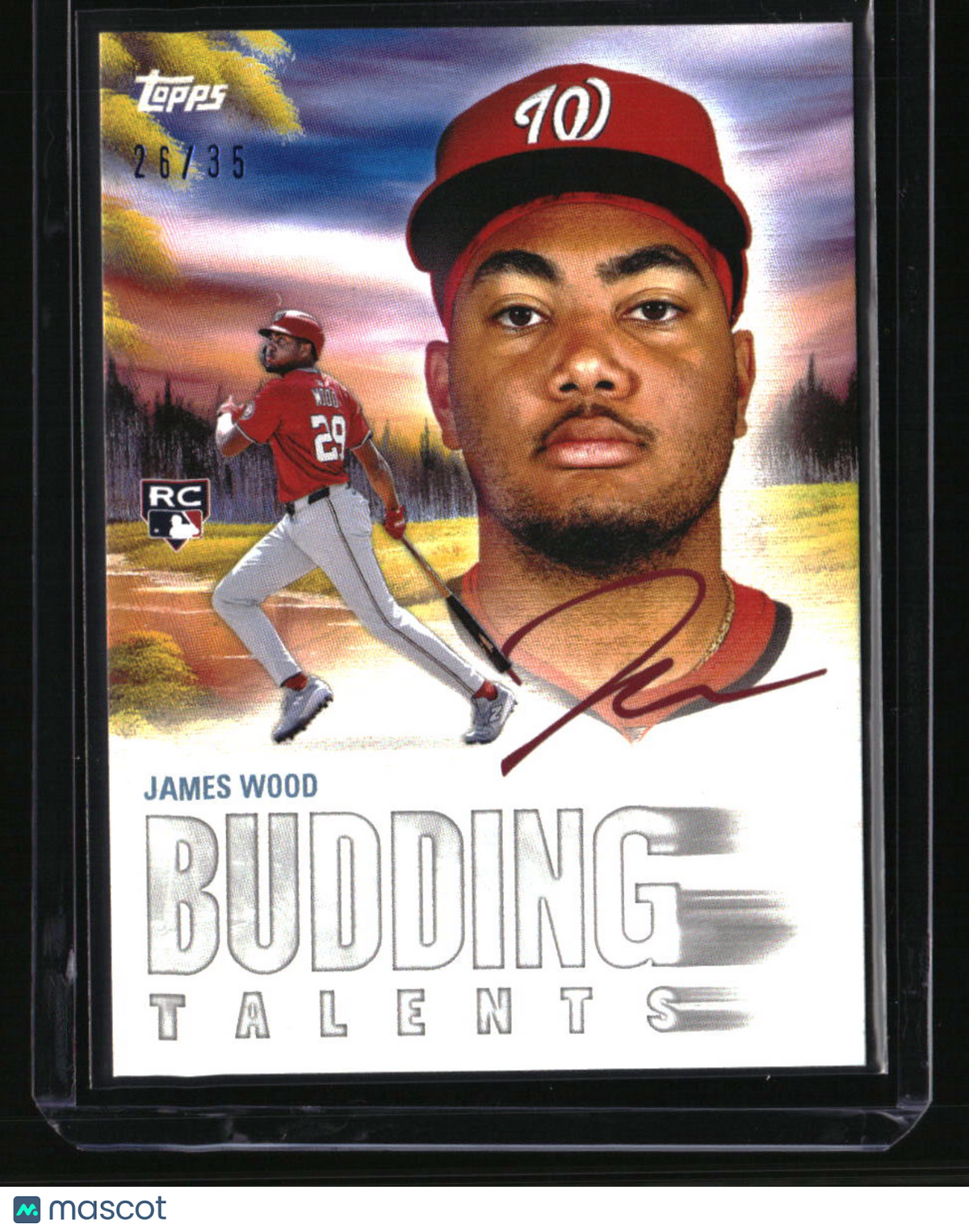 2025 Bob Ross Joy of Baseball James Wood Budding Talents Titanium White #/35