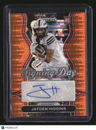 2025 Panini Prizm Draft Picks Jayden Higgins Signing Day Orange Pulsar #/75
