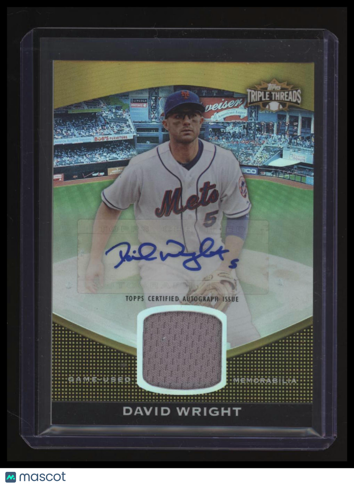 2011 Topps Triple Threads David Wright Unity Relic Autographs Gold #/25