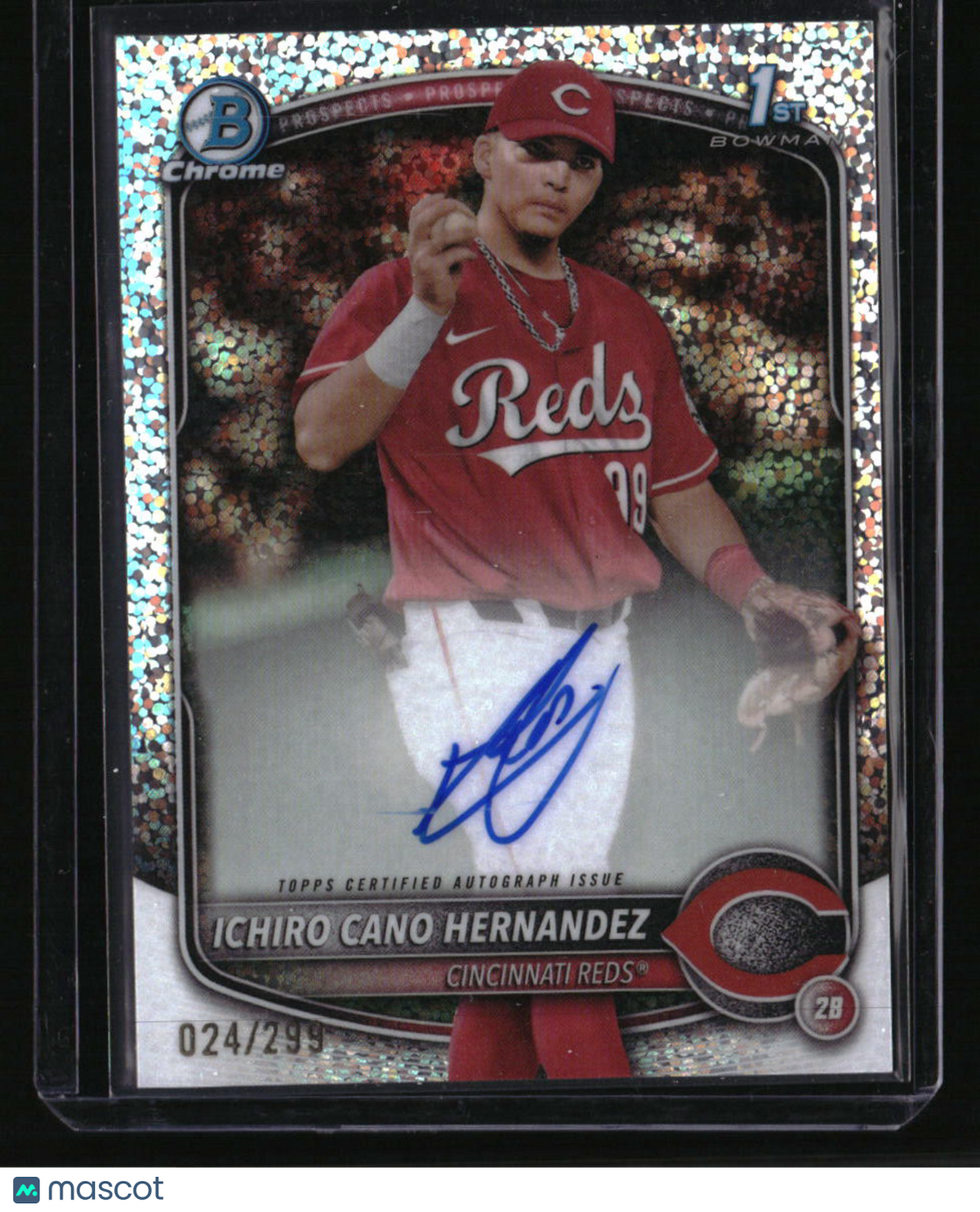 2025 Bowman Ichiro Cano Hernandez Chrome Prospect Autos Speckle Refractor #/299