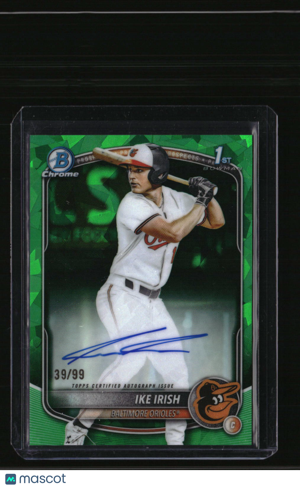 2025 Bowman Sapphire Ike Irish Chrome Prospect Autographs Green Refractor #/99