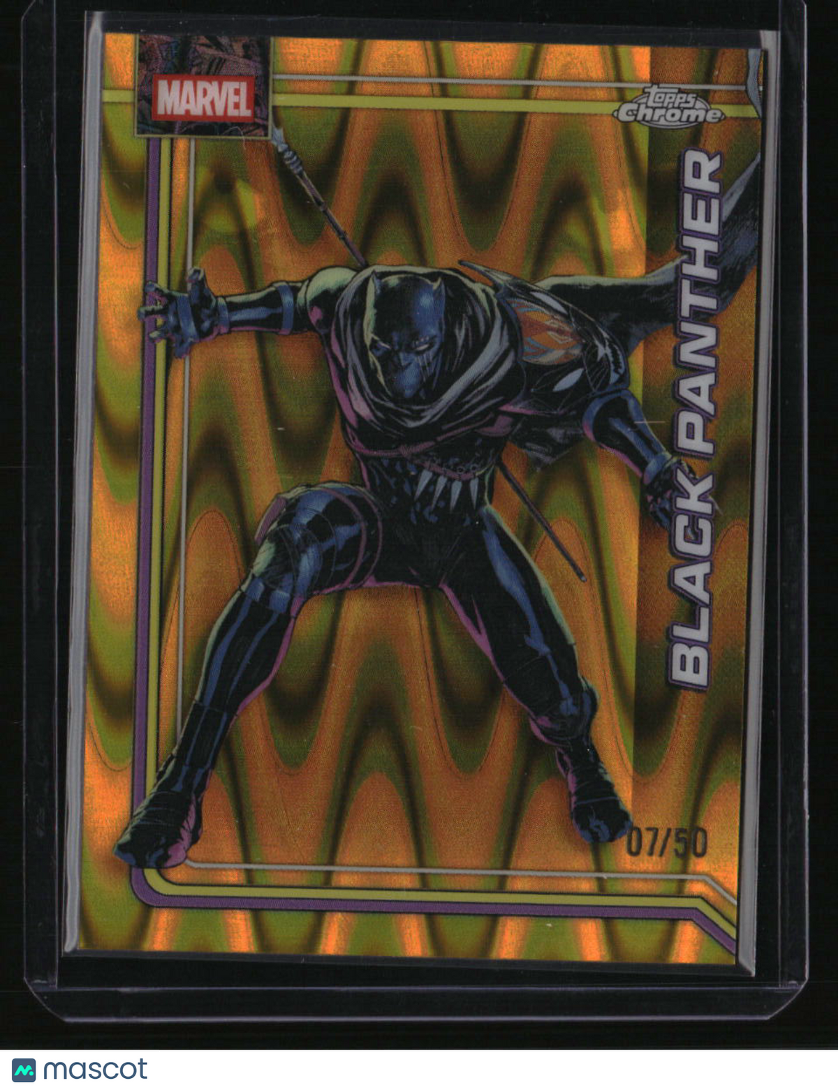 2026 Topps Chrome Marvel Comics Black Panther Gold Wave Refractor