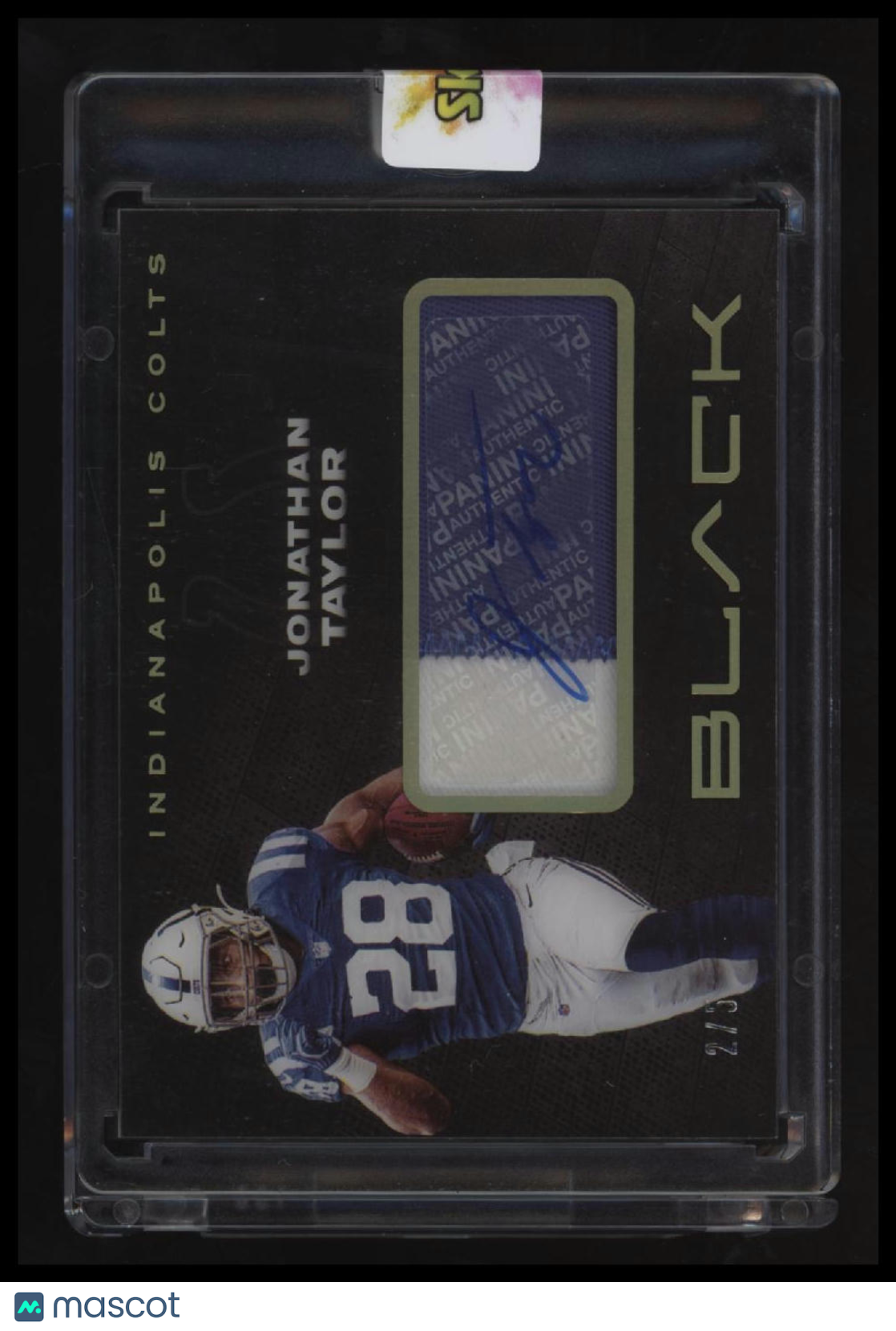 2020 Panini Black Jonathan Taylor Black Rookie Jersey Autographs Gold #/5
