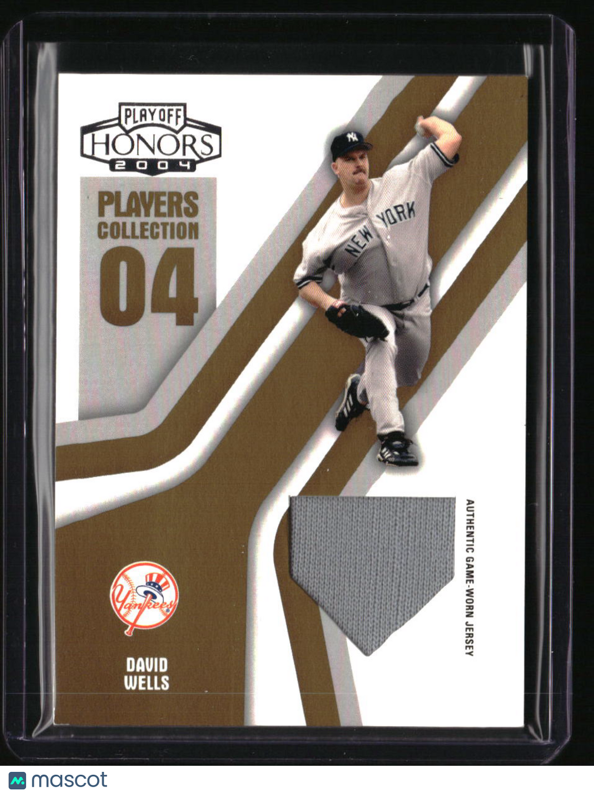 2004 Playoff Honors David Wells Players Collection Jersey Gold #/10