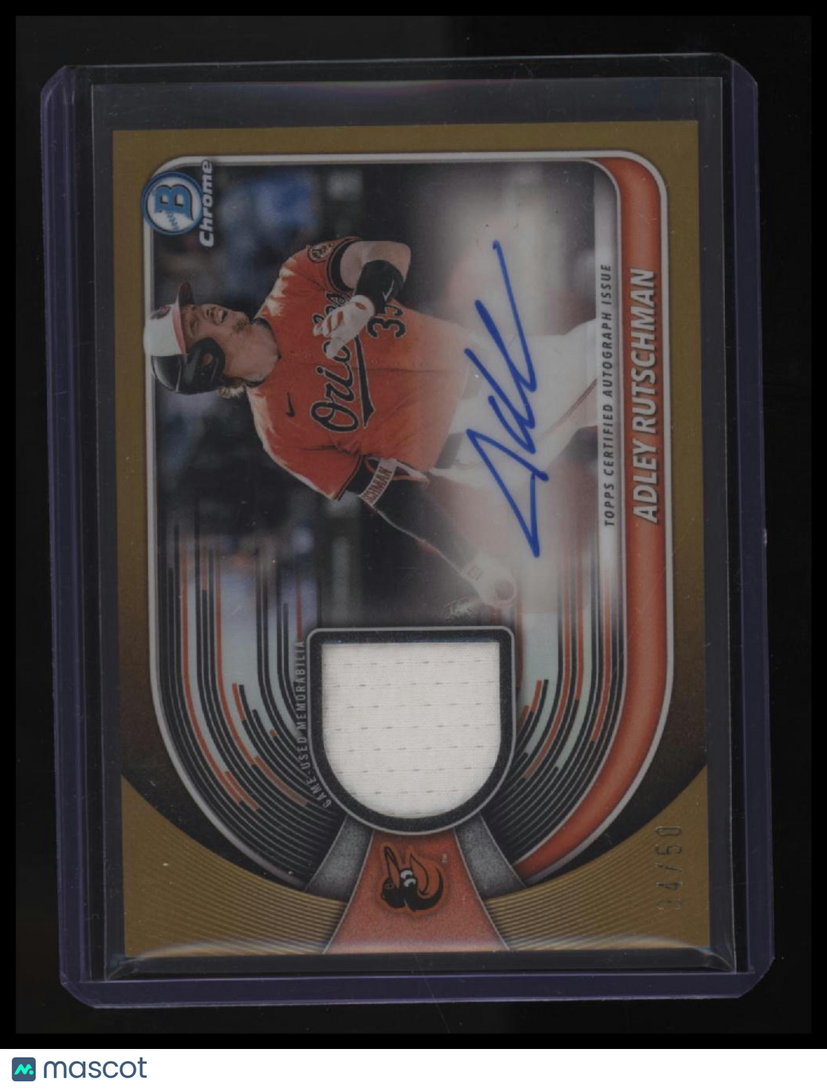 2025 Bowman Chrome Adley Rutschman Autograph Relics Orange #/25