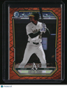 2026 Bowman Leo De Vries Chrome Prospects Reptilian Orange Refractor #/25