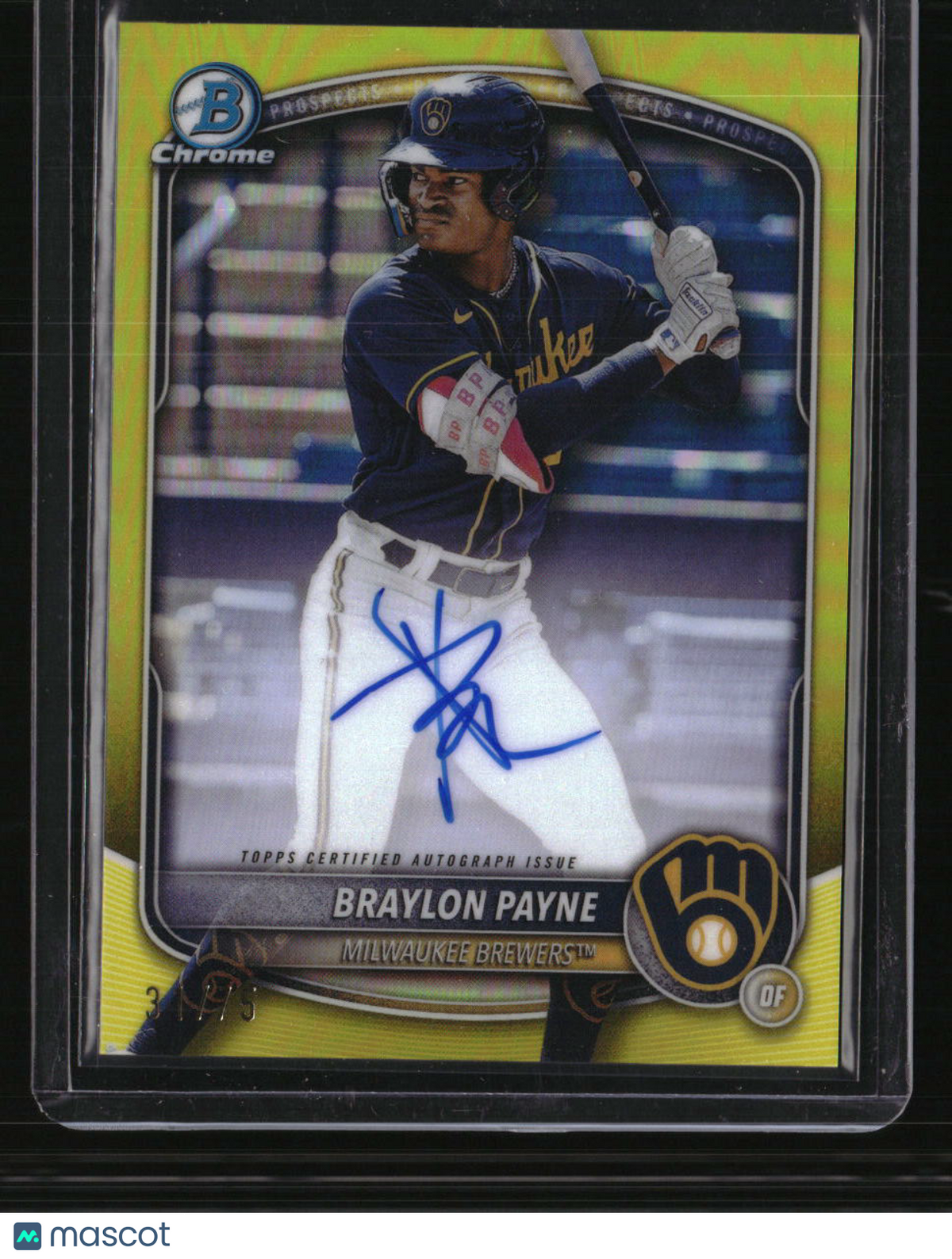 2025 Bowman Chrome Braylon Payne Prospect Autographs Yellow #/75