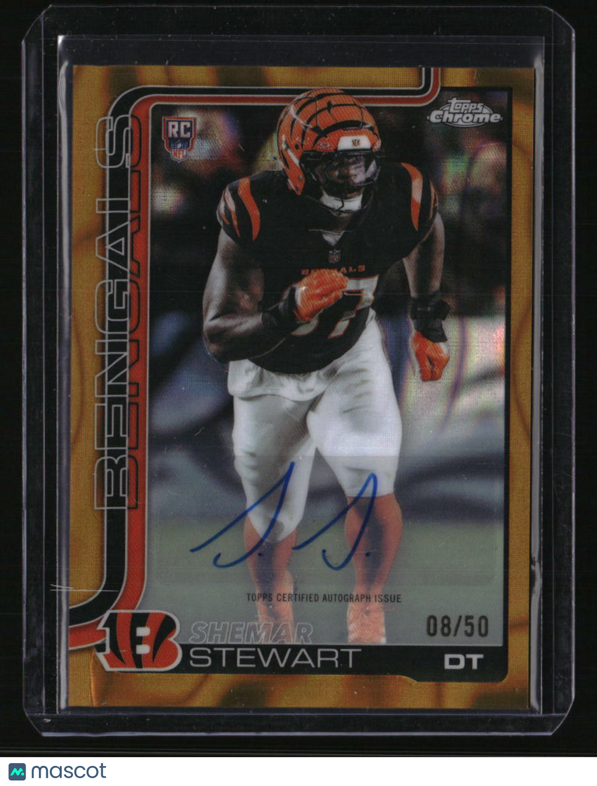 2025 Topps Chrome Shemar Stewart Chrome Rookie Auto Gold Lava Refractor #/50