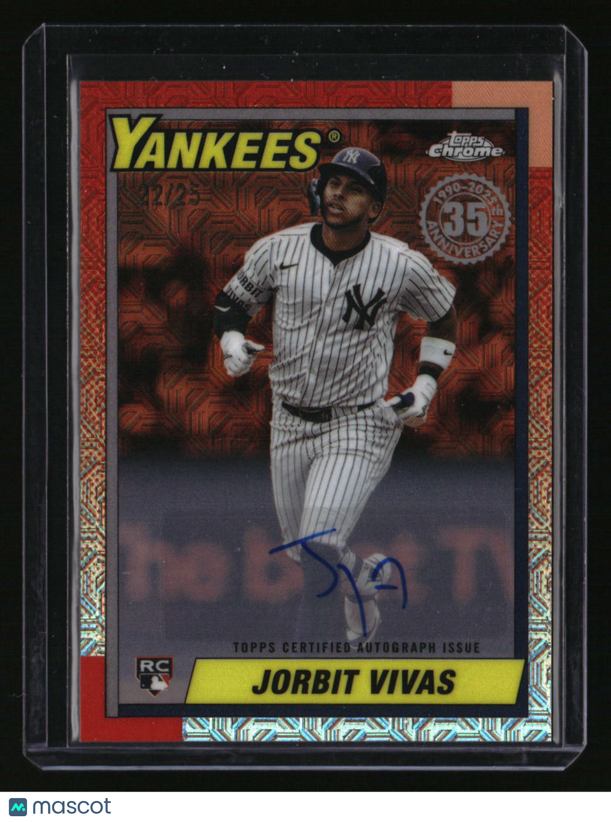 2025 Topps Update Jorbit Vivas 35th Anniversary Chrome Autographs Orange #/25