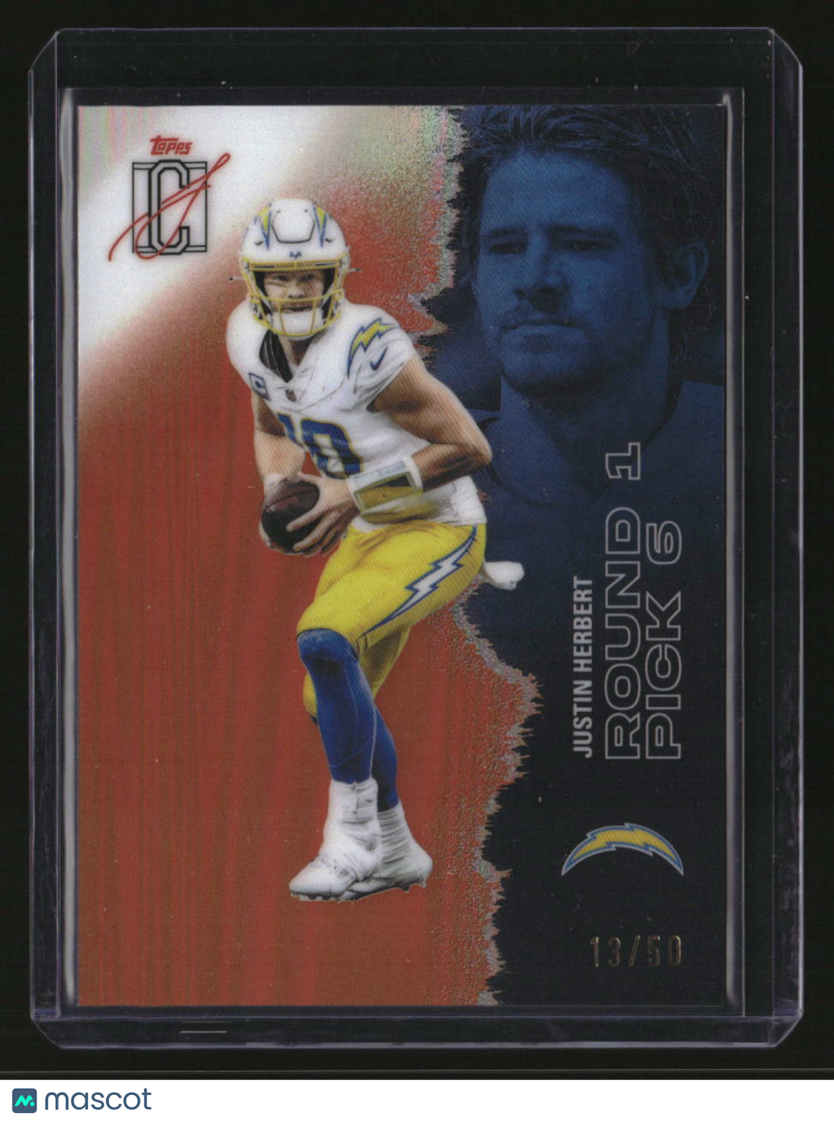 2025 Topps Signature Class Justin Herbert Orange #/50