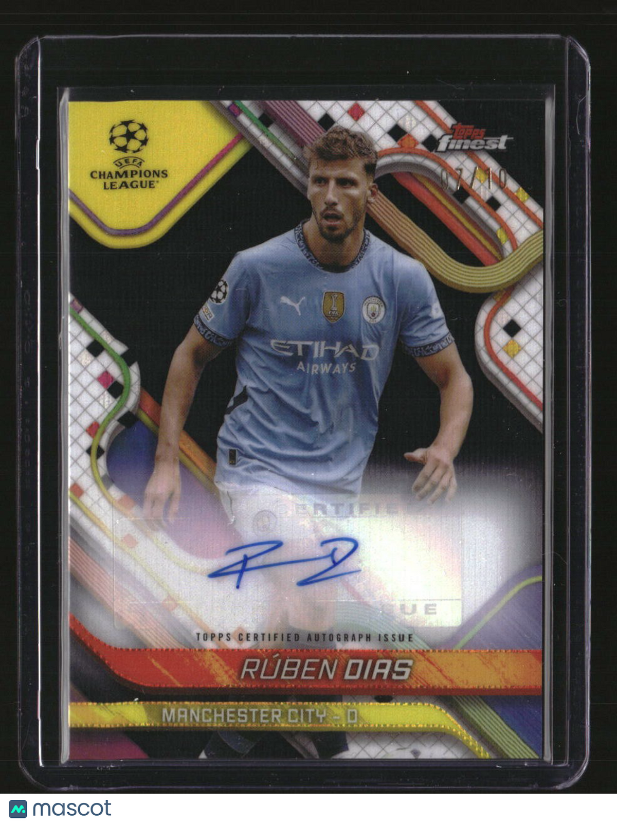 2024-25 Finest UEFA Club Competitions Rúben Dias Base Autographs Black Wave /10
