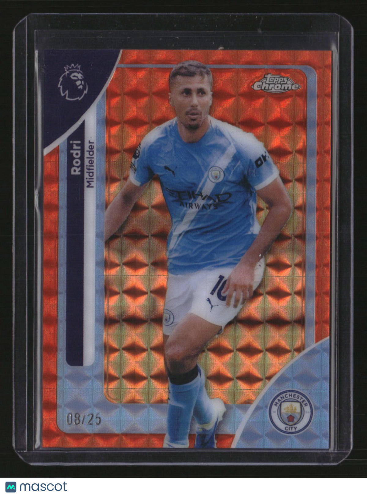 2025-26 Topps Chrome Premier League Rodri Orange Geometric Refractor #/25