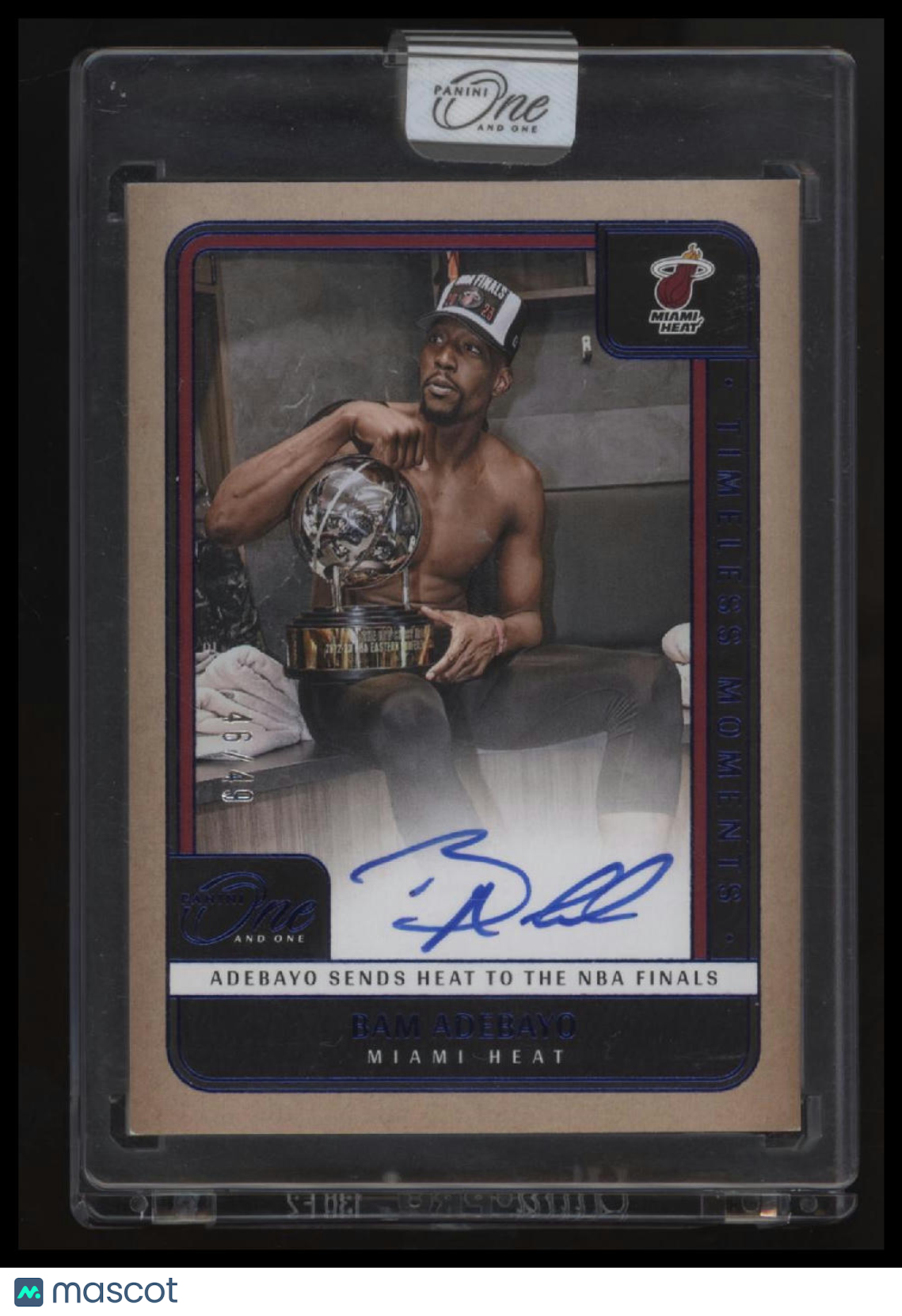 2024-25 Panini One and One Bam Adebayo Timeless Moments Autographs Blue #/49