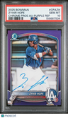 2025 Bowman Chrome Prospect Autographs Zyhir Hope Purple Ref PSA 10