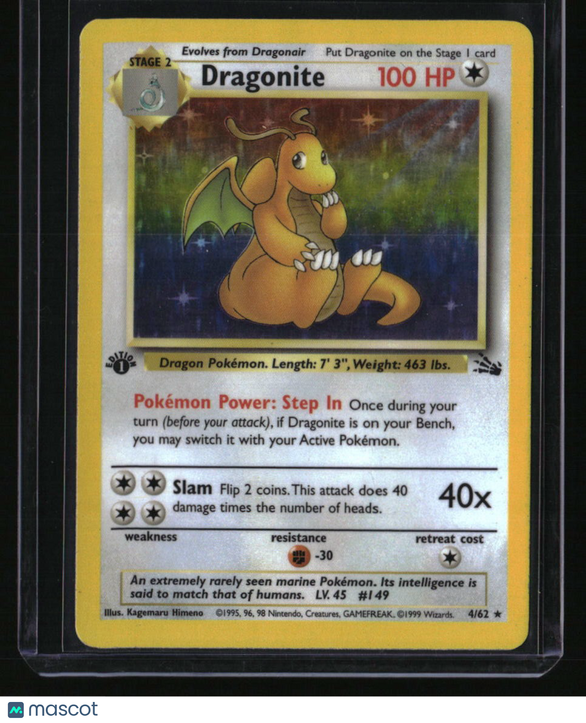1st Edition Fossil Dragonite (4)