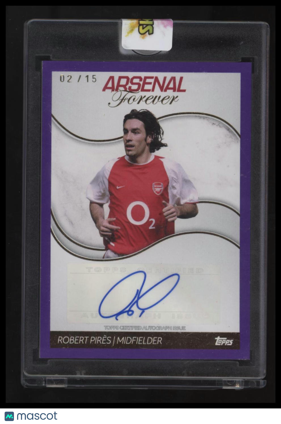 2023/24 Topps Arsenal Forever Robert Pires Auto #/15 Purple