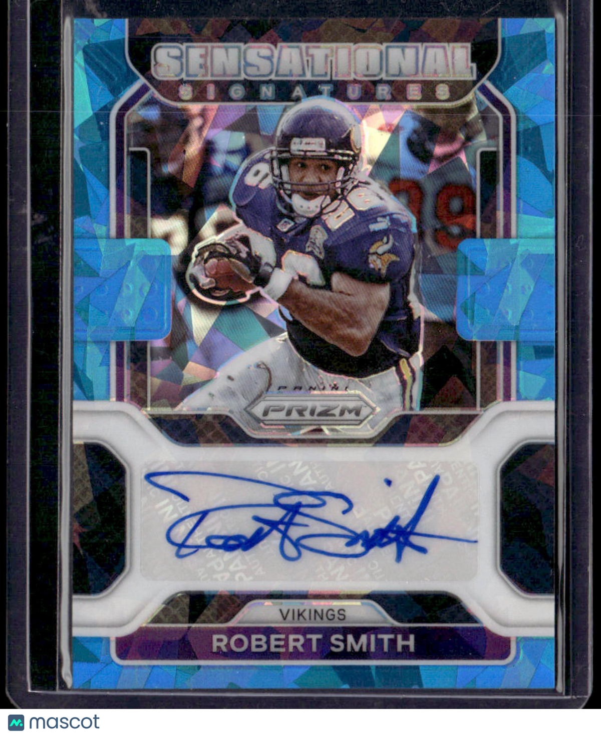 2021 Panini Prizm Robert Smith Sensational Signatures Prizm Blue Ice #/75