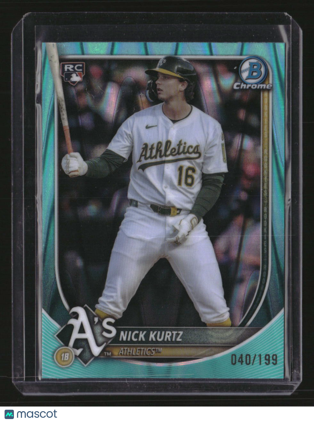 2025 Bowman Chrome Nick Kurtz Aqua Raywave #/199