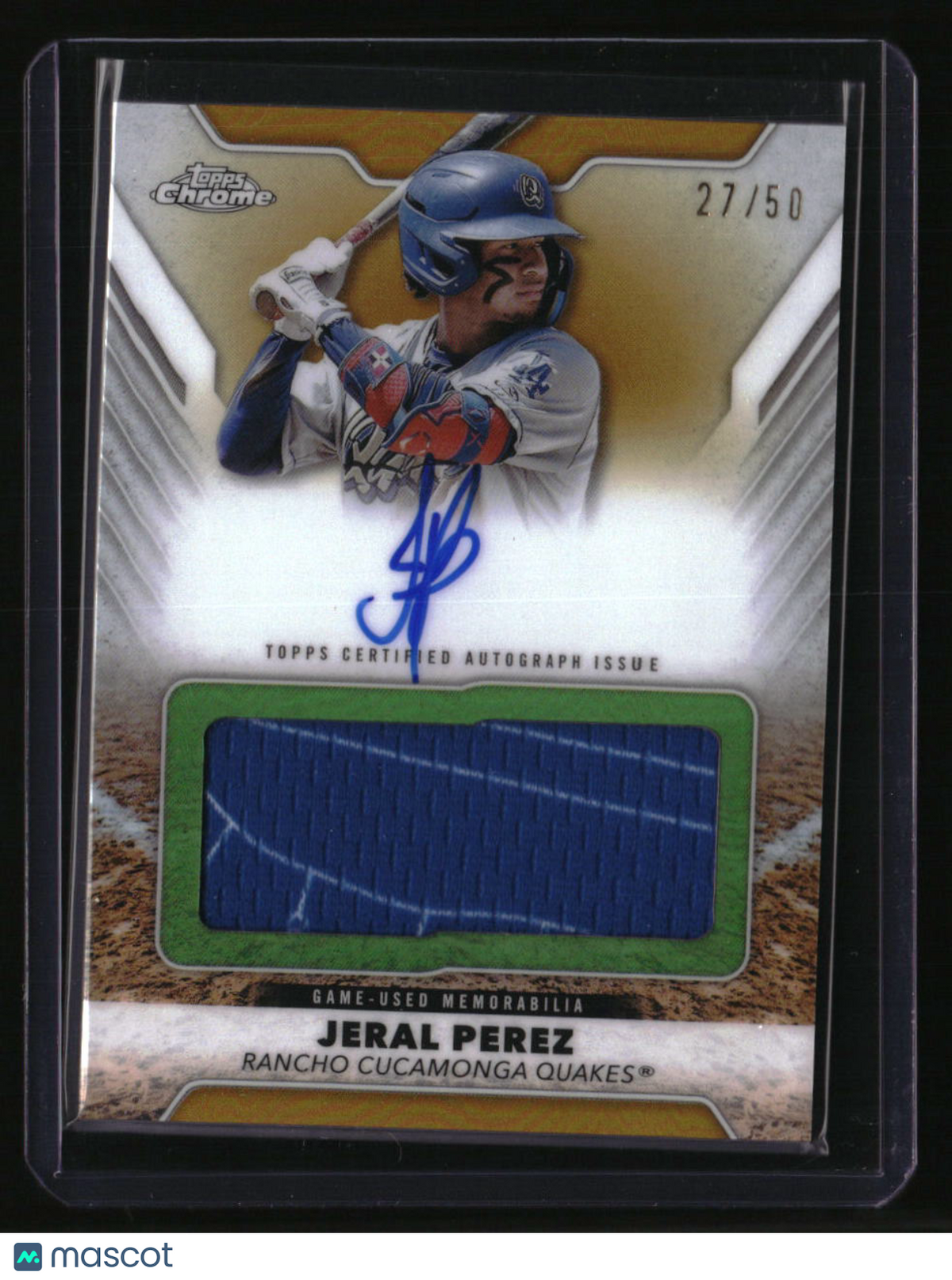 2025 Topps Pro Debut Jeral Perez Pro Debut Jumbo Relic Autographs Gold #/50