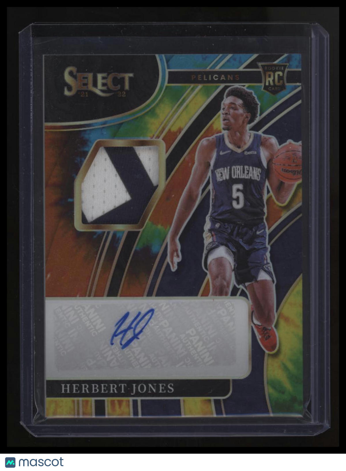 2021-22 Panini Select Herbert Jones Rookie Jersey Autographs Tie-Dye Prizms #/25