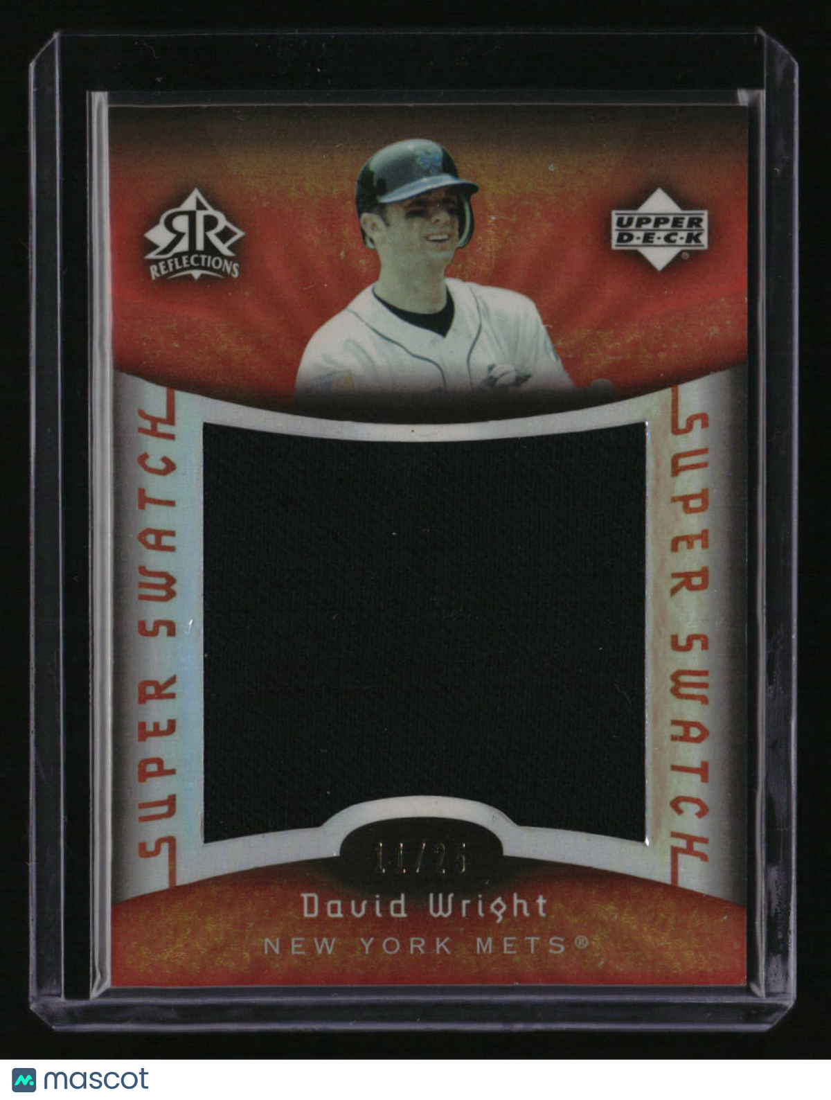 2005 Upper Deck Reflections David Wright Super Swatch Red #/25