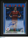 2024-25 Topps Chrome UEFA Club Competitions Federico Chiesa Auto Blue #/150