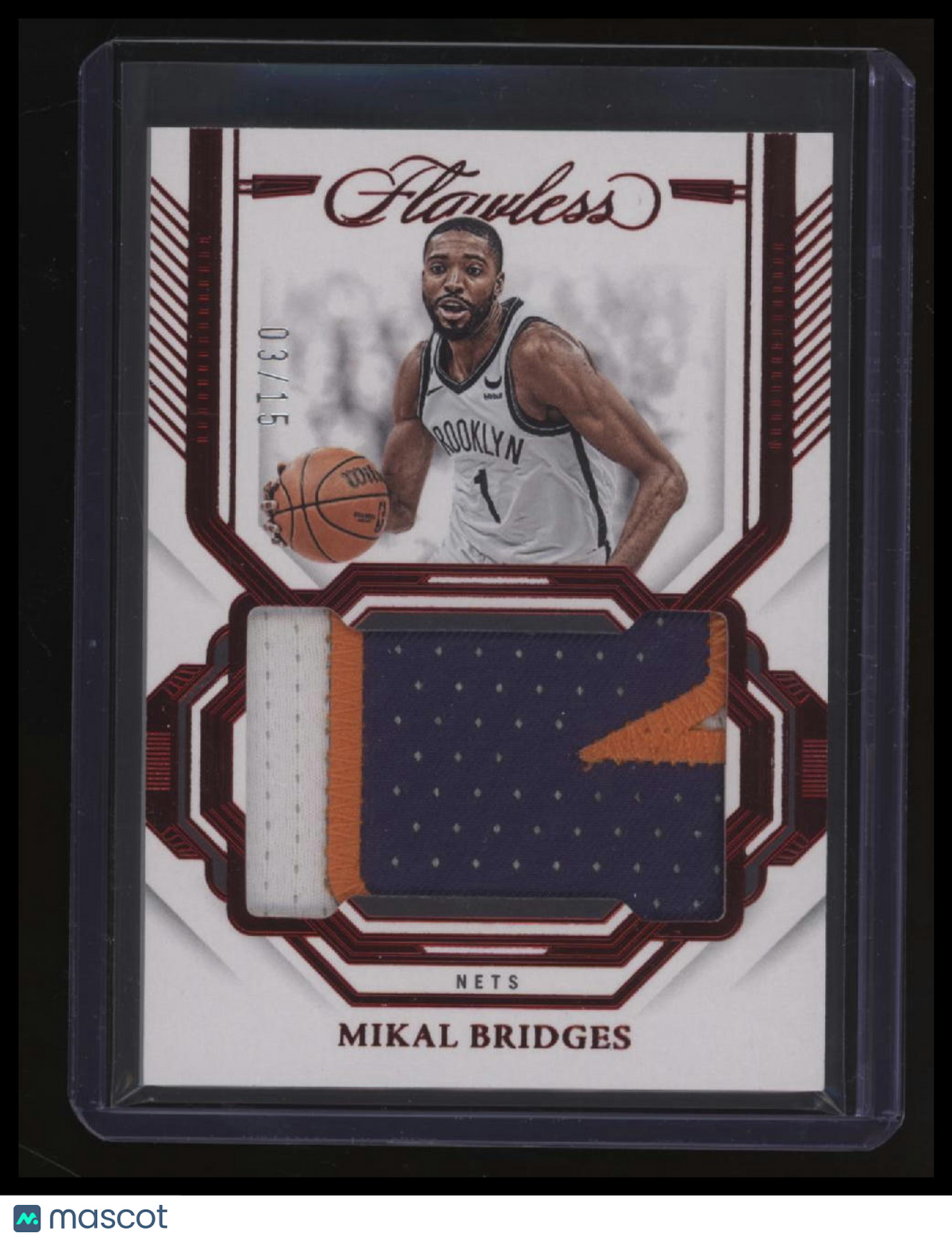 2022-23 Panini Flawless Mikal Bridges Patches Ruby #/15