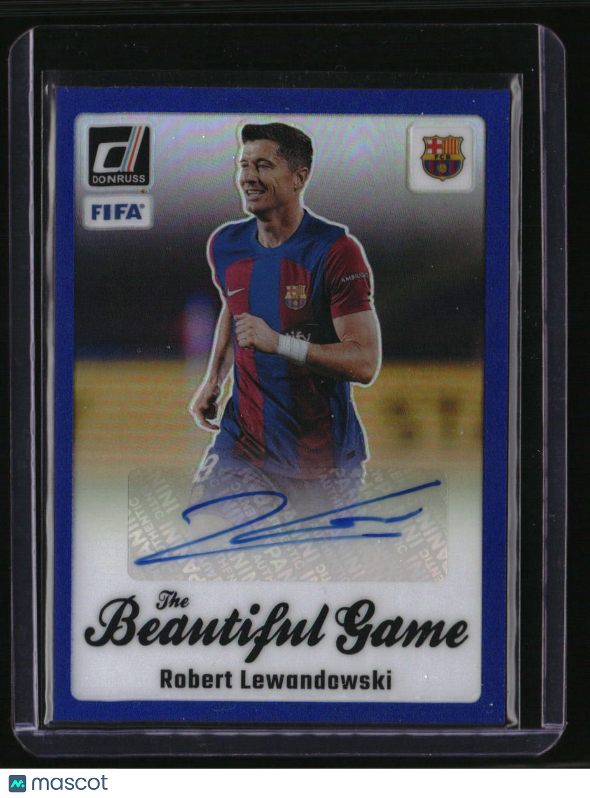 2023-24 Donruss Robert Lewandowski The Beautiful Game Autographs Blue #/99