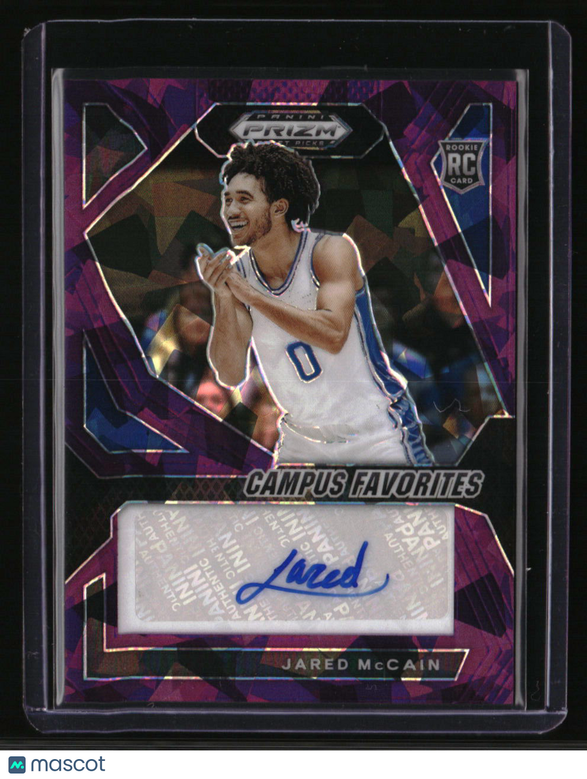 2024 Panini Prizm Draft Picks Jared McCain Campus Fav Signatures Purple Ice #/99