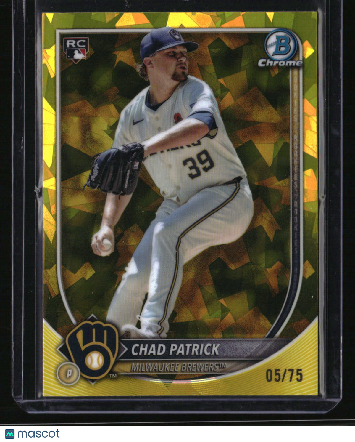 2025 Bowman Chrome Sapphire Edition Chad Patrick Yellow Sapphire #/75