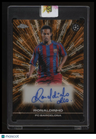 2025-26 Topps Chrome UEFA CC Ronaldinho Black Lazer Auto Black/Orange Lazer #/25
