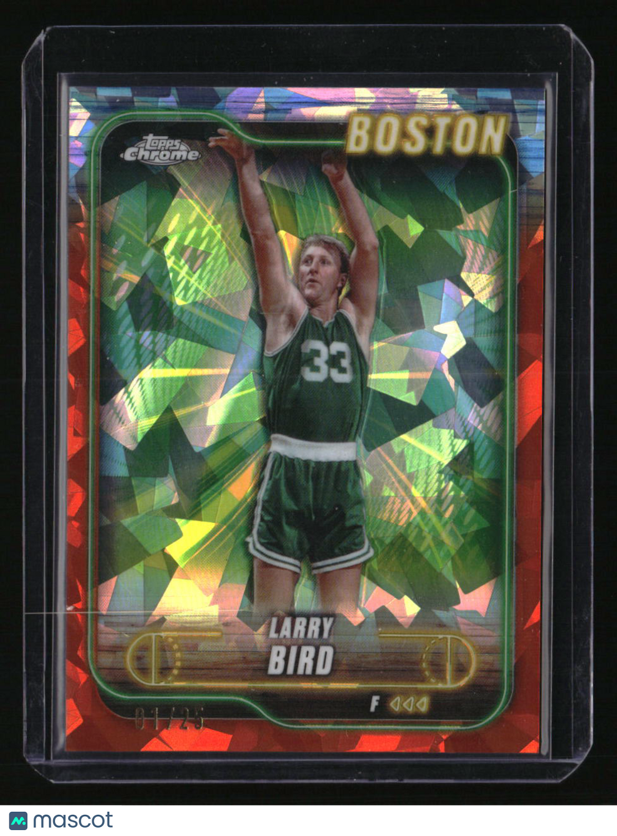 2024-25 Topps Chrome Sapphire Edition Larry Bird Orange Sapphire #/25