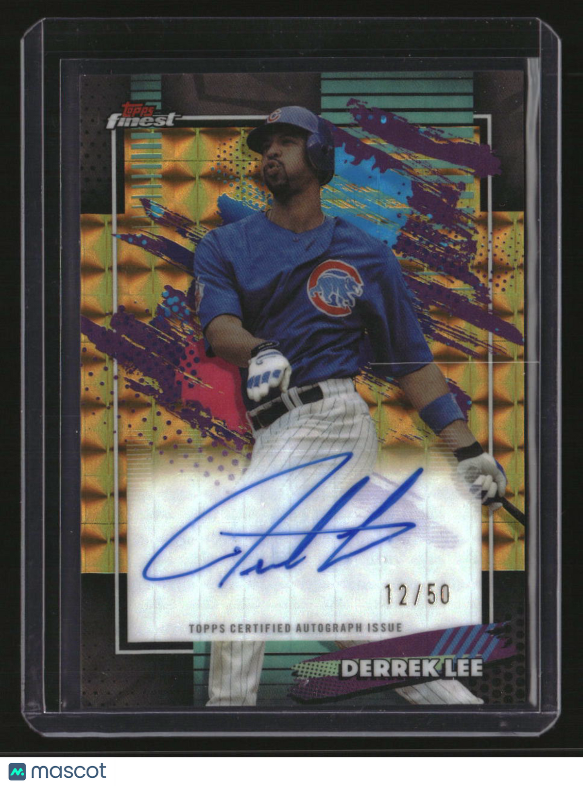 2026 Finest Derrek Lee Finest Autographs Gold Geometric Refractors #/50