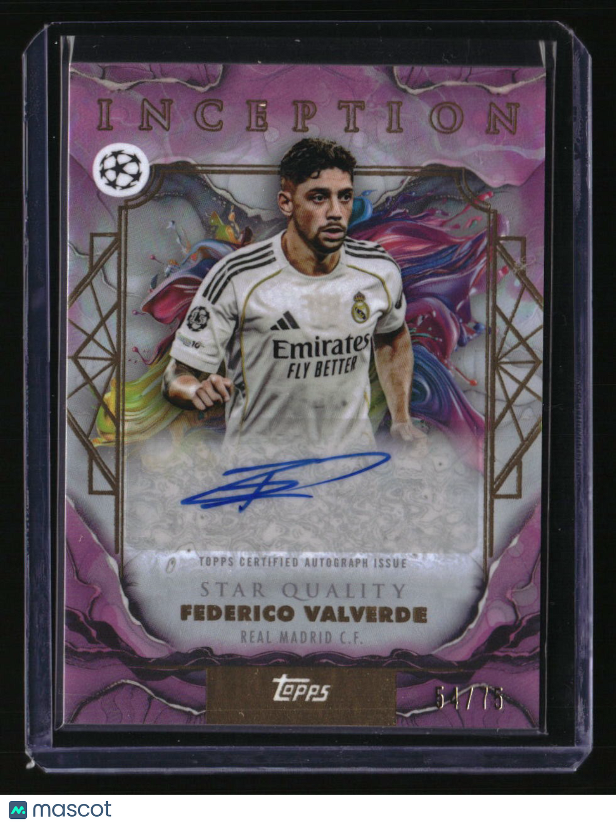 2025-26 Topps Inception UEFA CC Federico Valverde Pink Auto Star Quality #/75